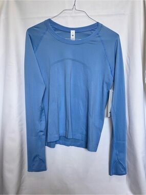 lululemon athletica Light Blue Long Sleeve Performance Crew